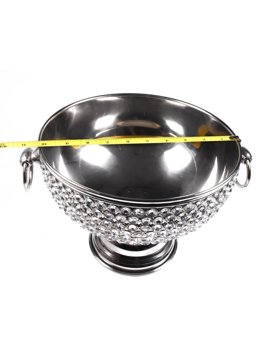 Cynthia Rowley glass rhinestone crystallized bling champagne ice bucket - Picture 3 of 4
